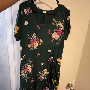 Old navy green floral print dress